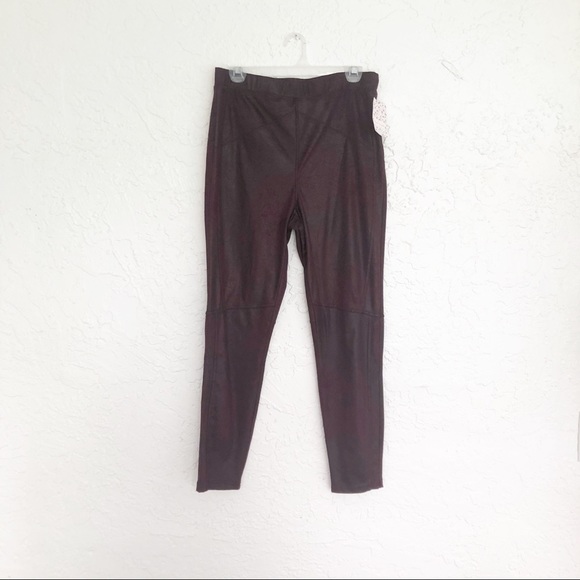 Free People Midnight Vegan Faux Suede Leggings Medium NWT - Picture 2 of 5